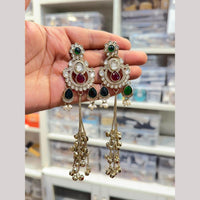 Hira Collections Heritage Polki Kundan Kashmiri Ghungroo Dangler Earrings