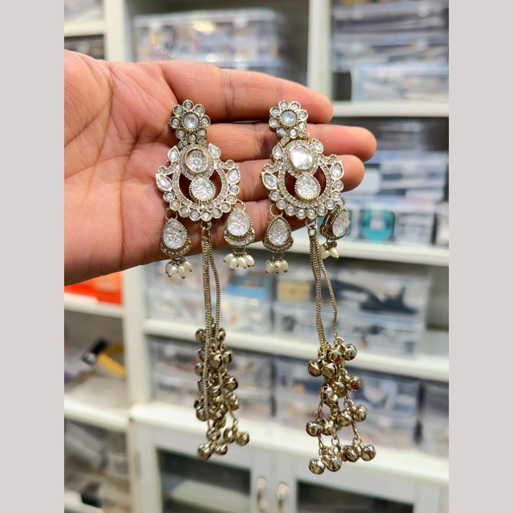 Hira Collections Heritage Polki Kundan Kashmiri Ghungroo Dangler Earrings