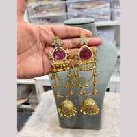 Hira Collections Heritage Polki Kundan Kashmiri Ghungroo Jhumki Earrings