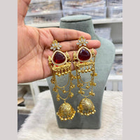 Hira Collections Heritage Polki Kundan Kashmiri Ghungroo Jhumki Earrings