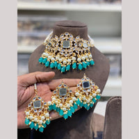 Hira Collections Premium Kundan Stone And Beads Choker Necklace Set