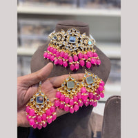Hira Collections Premium Kundan Stone And Beads Choker Necklace Set