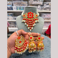 Hira Collections Premium Kundan Stone And Beads Choker Necklace Set