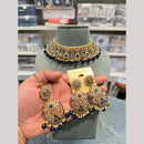 Hira Collections Premium Crystal Stone And Beads Choker Necklace Set