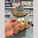 Hira Collections Premium Crystal Stone And Beads Choker Necklace Set
