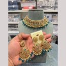 Hira Collections Premium Crystal Stone And Beads Choker Necklace Set