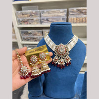 Hira Collections Premium Kundan Stone And Beads Choker Necklace Set