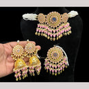Hira Collections Premium Kundan Stone And Beads Choker Necklace Set