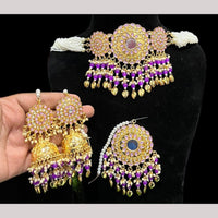 Hira Collections Premium Kundan Stone And Beads Choker Necklace Set
