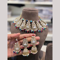 Hira Collections Heritage Polki Kundan And Pearl Designer Choker Necklace Set
