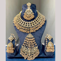 Hira Collections Premium Crystal Stone And Beads Choker Necklace Set