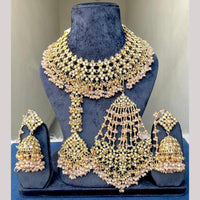 Hira Collections Premium Crystal Stone And Beads Choker Necklace Set