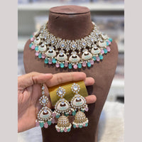 Hira Collections Heritage Polki Kundan And Pearl Meenakari Choker Necklace Set