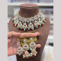 Hira Collections Heritage Polki Kundan And Pearl Meenakari Choker Necklace Set