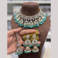 Hira Collections Heritage Polki Kundan And Pearl Meenakari Choker Necklace Set