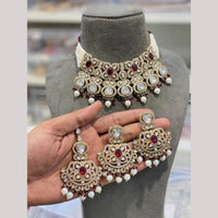 Hira Collections Heritage Polki Kundan And Pearl Designer Choker Necklace Set