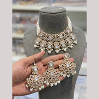 Hira Collections Heritage Polki Kundan And Pearl Designer Choker Necklace Set