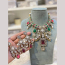 Hira Collections Royal Polki Kundan Stone Designer Necklace Set