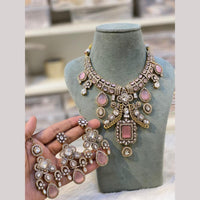 Hira Collections Royal Polki Kundan Stone Designer Necklace Set