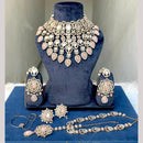 Hira Collections Designer Kundan Stone Semi Bridal Necklace Set