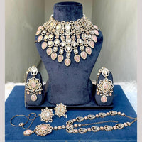 Hira Collections Designer Kundan Stone Semi Bridal Necklace Set
