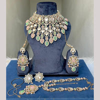 Hira Collections Designer Kundan Stone Semi Bridal Necklace Set