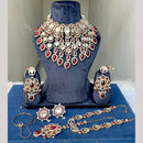 Hira Collections Designer Kundan Stone Semi Bridal Necklace Set