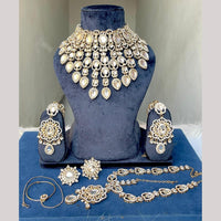 Hira Collections Designer Kundan Stone Semi Bridal Necklace Set