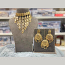 Hira Collections Traditional Gold Finish Choker Necklace Jewellery Set  