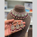Hira Collections Royal Pota Stone And Beads Choker Necklace Set