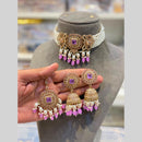 Hira Collections Beautiful Crystal Stone And Beads Choker Necklace Set