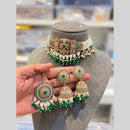 Hira Collections Beautiful Crystal Stone And Beads Choker Necklace Set