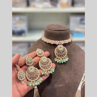 Hira Collections Beautiful Crystal Stone And Beads Choker Necklace Set
