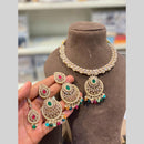Hira Collections Beautiful Crystal Stone And Beads Choker Necklace Set