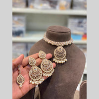 Hira Collections Beautiful Crystal Stone And Beads Choker Necklace Set