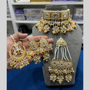 Hira Collections Royal Kundan Stone And Beads Choker Necklace Set