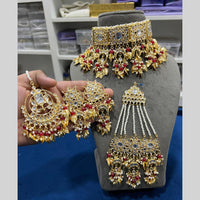 Hira Collections Royal Kundan Stone And Beads Choker Necklace Set