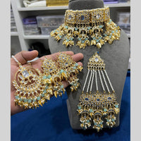 Hira Collections Royal Kundan Stone And Beads Choker Necklace Set