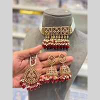 Hira Collections Beautiful Crystal Stone And Beads Choker Necklace Set