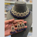 Hira Collections Beautiful Crystal Stone And Pearl Choker Necklace Set
