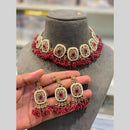 Hira Collections Beautiful Crystal Stone And Pearl Choker Necklace Set
