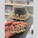 Hira Collections Beautiful Crystal Stone And Pearl Choker Necklace Set