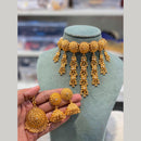 Hira Collections Traditional Gold Finish Austrian Stone Choker Necklace Set  