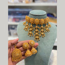 Hira Collections Traditional Gold Finish Austrian Stone Choker Necklace Set  