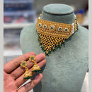 Hira Collections Beautiful Crystal Stone And Pearl Choker Necklace Set