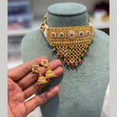 Hira Collections Beautiful Crystal Stone And Pearl Choker Necklace Set