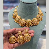 Hira Collections Beautiful Crystal Stone And Pearl Choker Necklace Set