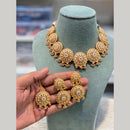 Hira Collections Beautiful Crystal Stone And Pearl Choker Necklace Set