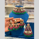 Hira Collections Gorgeous Floral Austrian Stone And Beads Choker Necklace Set