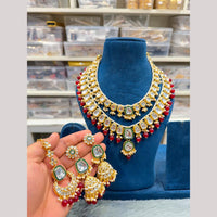 Hira Collections Designer Kundan Stone And Beads Long Necklace Set